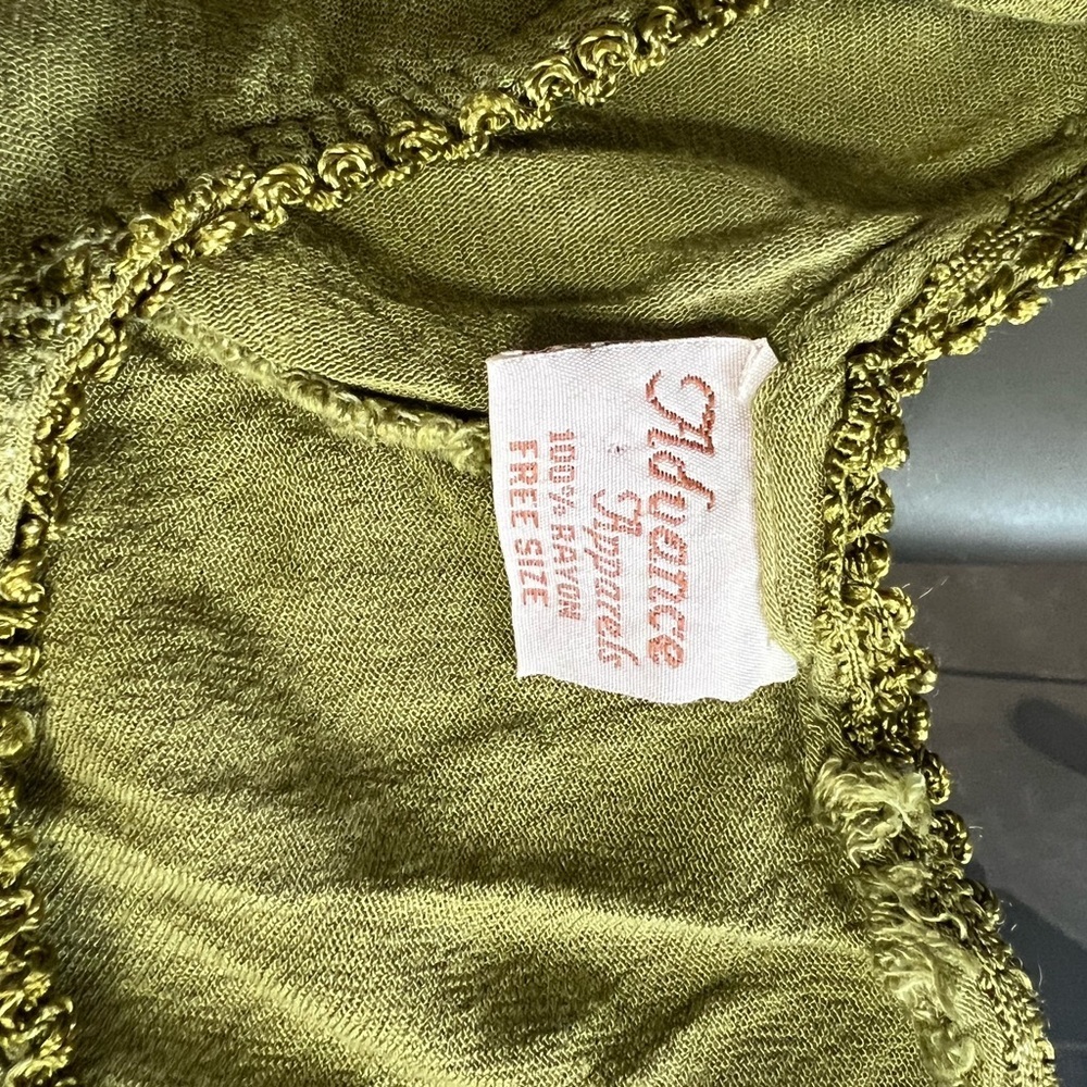 Advance Apparels Olive Green Textured Top - Picture 2 of 4